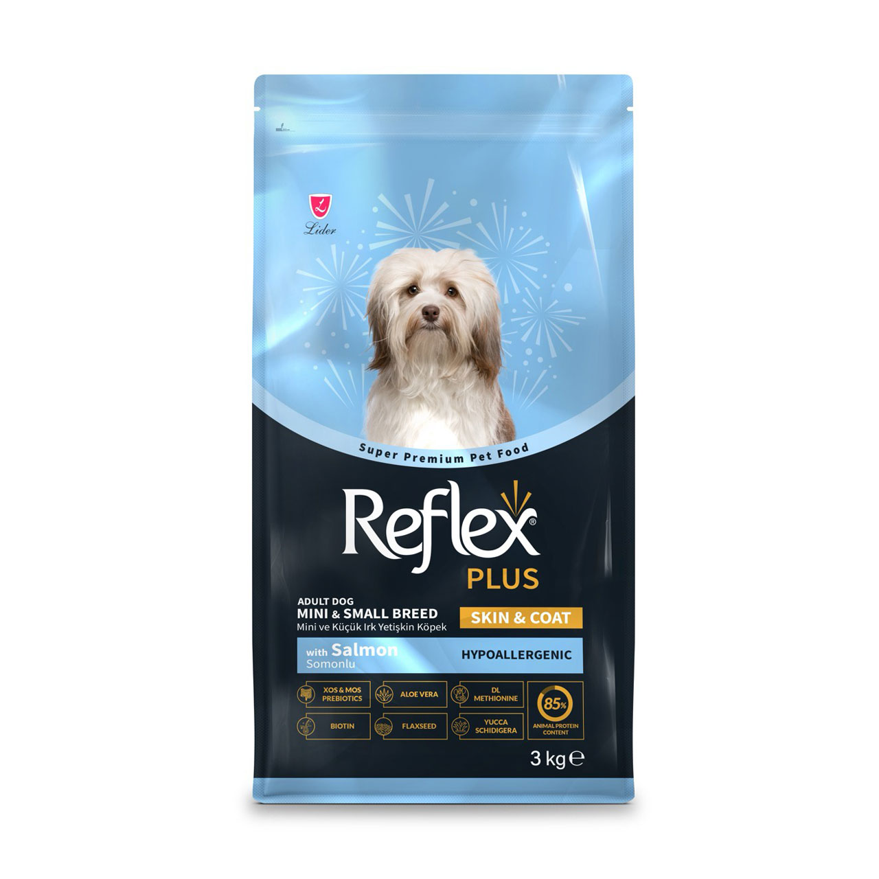 Сухий корм для собак малих порід Reflex Plus Skin &amp; Coat для догляду за шкірою та хутром, з лососем, 3 кг