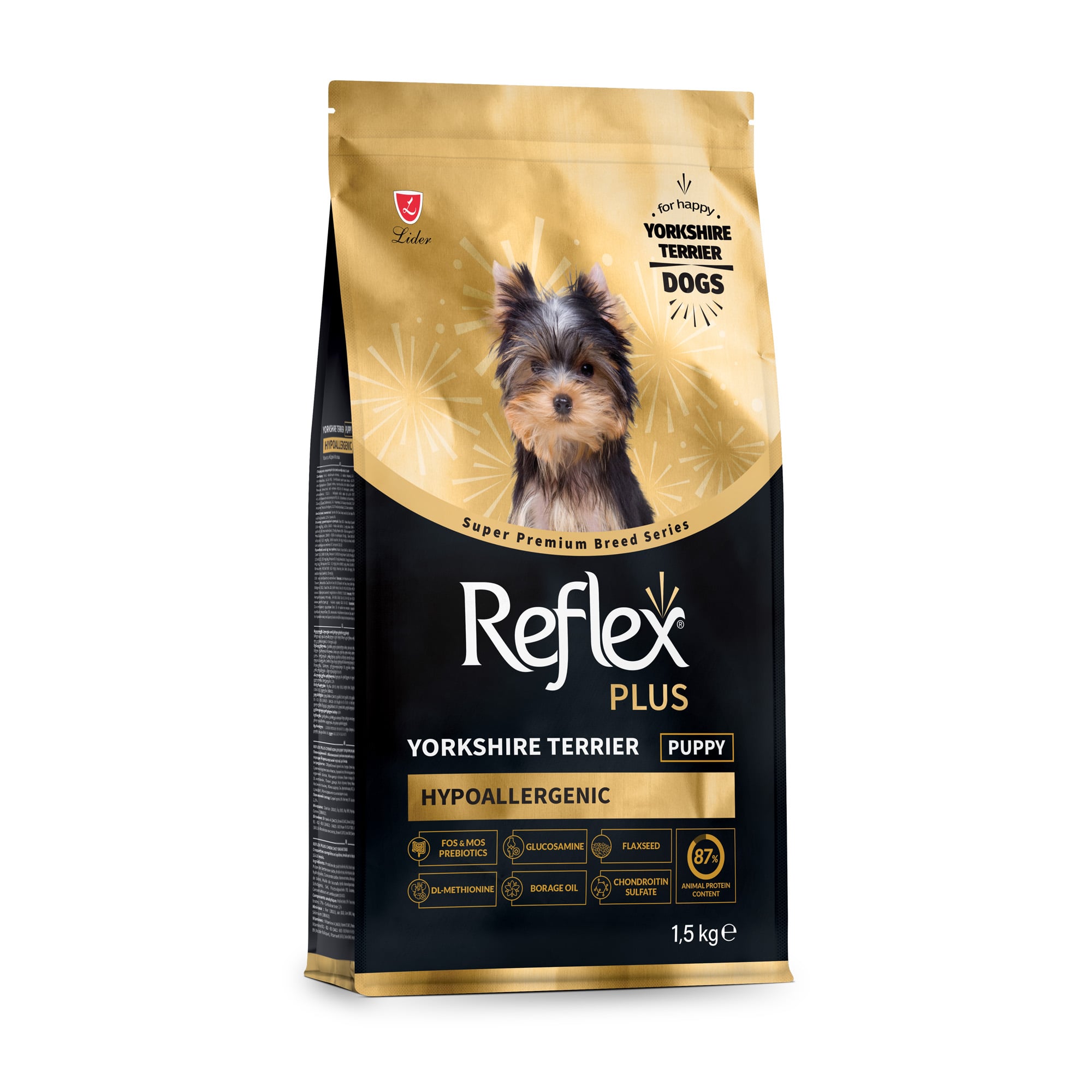 Сухий корм для цуценят породи йоркширський тер'єр Reflex Plus Yorkshire Terrier, 1.5 кг